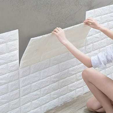 Brick Wall Stickers PE Foam 3D Wall Paper Safty Home Decor Wallpaper DIY Wallpaper Brick Living Room Kids Bedroom Decorative Sticker Wallpaper