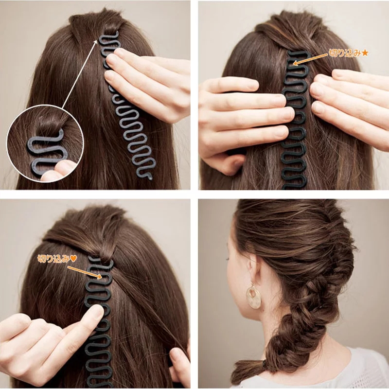 6PCs Braids Styling Tools Set - DIY Hair Accessories Kit with Zig-Zag Ponytail Makers for Women and Girls