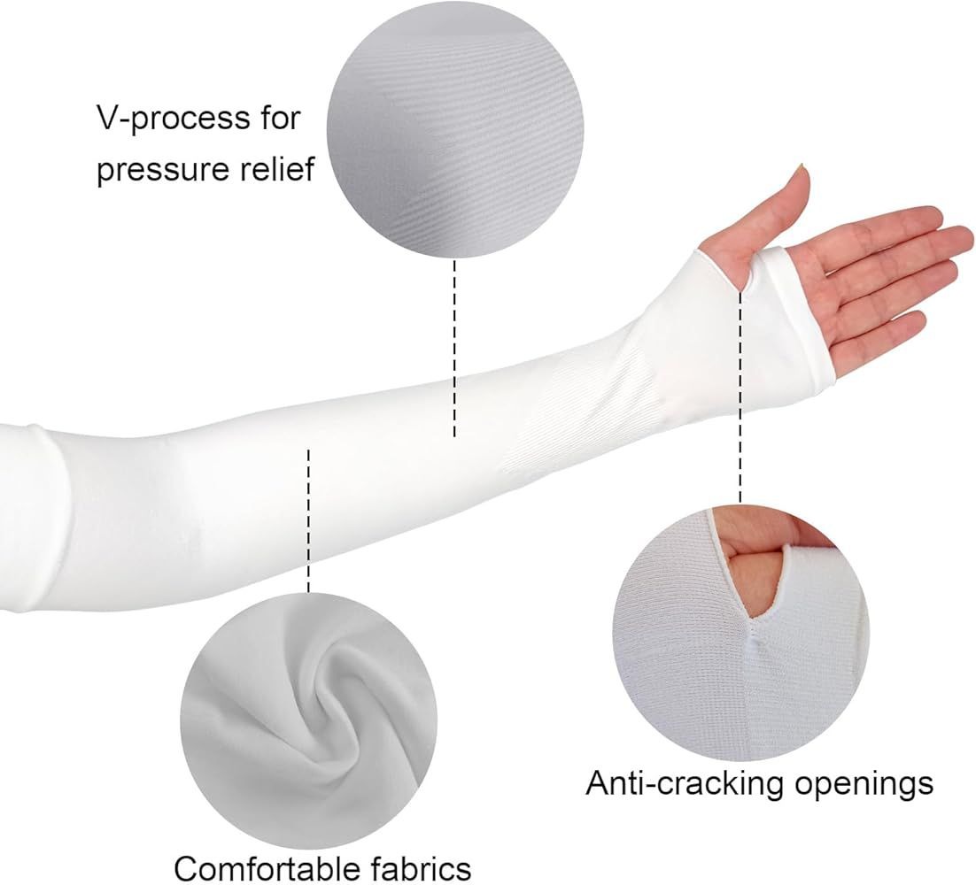 1 Pair Sleeves With Thumb Whole Free Size for Sun Block Anti Slip Summer Outdoor Riding Sunlight | Arm Sleeves | Thumb Sleeves | Sleeves for Girls | Sleeves for Boys Sports UV Sunscreen Protection Running Cycling Driving Sleeve