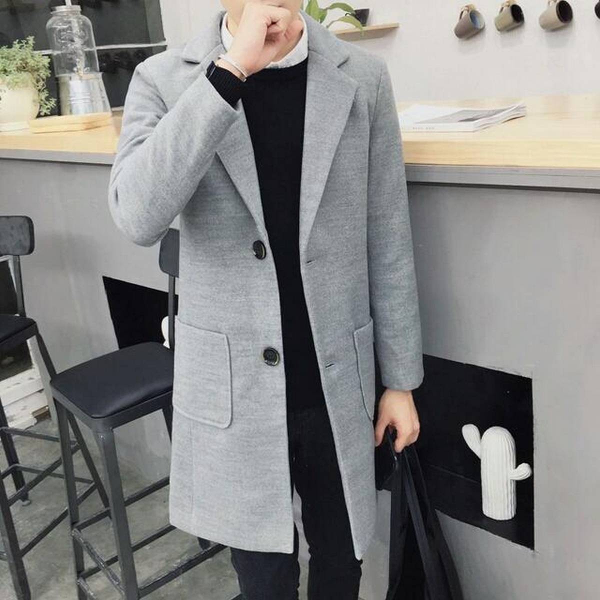 grey fleece coat