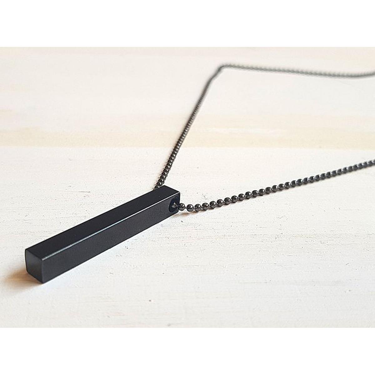 Silver / Black / Golden 100% Pure Stainless Steel Vertical Bar Necklace/Locket/Chain for Girls/Women