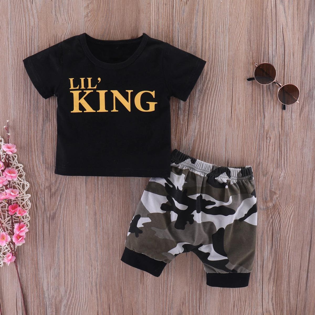 T-Shirt And Shorts For Kids Baby Boys Round Neck Short Sleeves T-shirt Cloths Sets Dresses Outfit