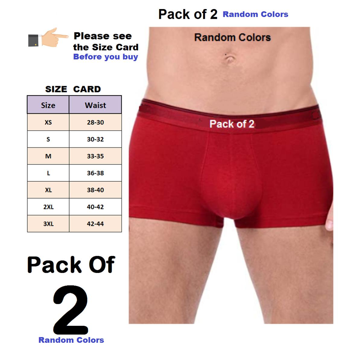 Men Underwear Pure Cotton Comfortable And Flexible, Pack Of 2 - Stay Comfy With Pure Cotton Underwear For Boys