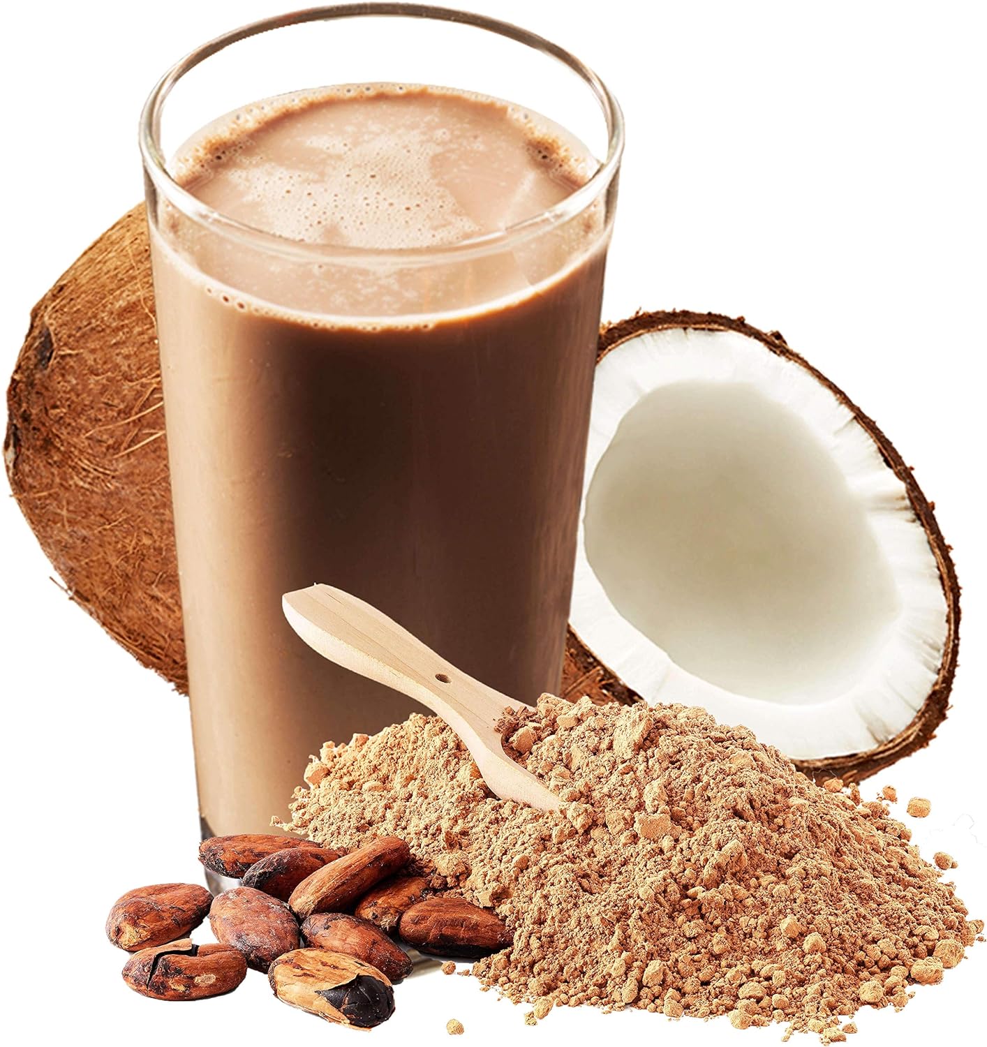 Chocolate Collagen Peptide Powder with A Hint of Creamy Coconut Milk - Sweetened with Stevia - High Protein & Low Carb - Keto & Paleo Friendly - All Natural, Non GMO & Gluten Free - 1 lb 454gm