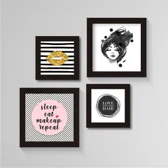 Minimalist Salon Photo Frame Set Photo Wall Beauty Salon Decoration Photo Frame Wall Salon Vintage Combined Photo Home Decoration Home Interior Beauty