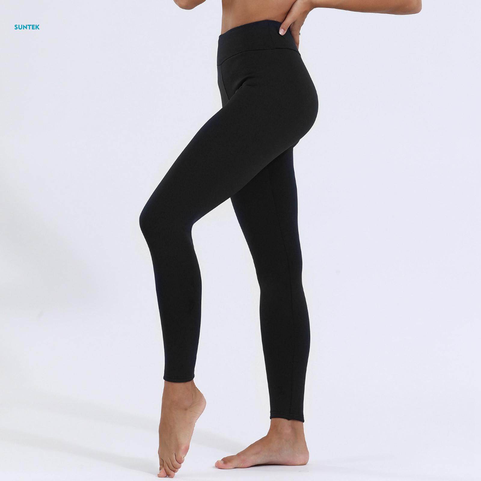 Women's Fleece Leggings Yoga Pants Thermal High Waisted Leggings - L