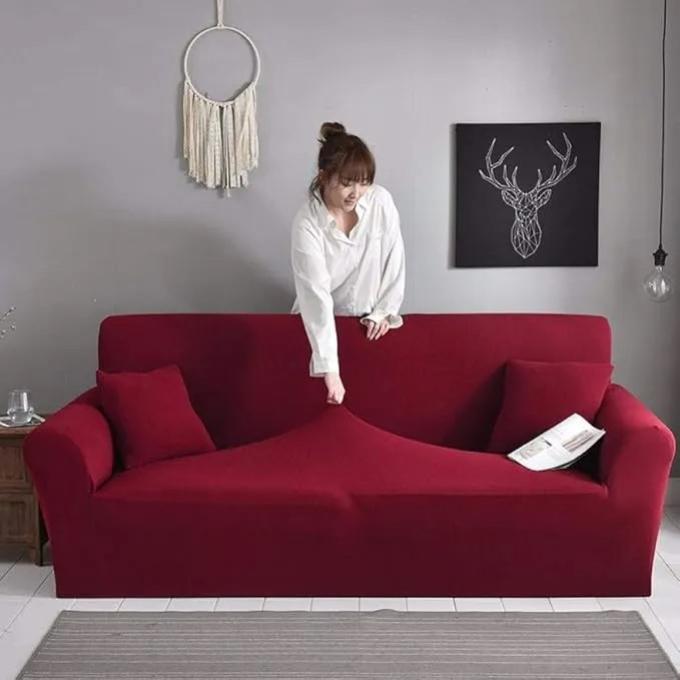 Fine Jersey Sofa Cover 1 to 7 Seater & L Shape Jersey Covers Slips 1 2 3 4 5 6 7 8 & 2+2 3+2 3+3 3+4 4+4 Standard and Jumbo Size & L Shape
