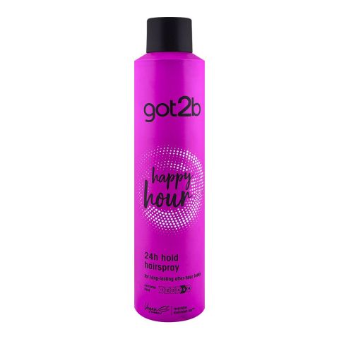 Got2b happy Hour 24 Hour Hold Vegan Hair Spray, Level 5 | Hair Styling Care | 300ml