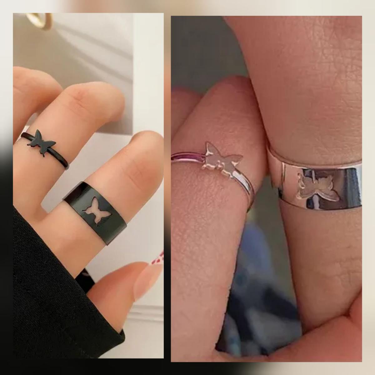 Trendy Butterfly 4 Pieces Rings For Girls & Women