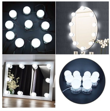 LED Vanity Mirror Lights | 3 Light Mode Led Bulbs for makeup Mirror Stand | 10 Bulbs