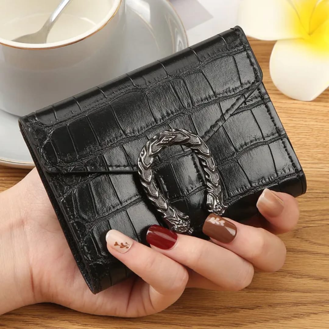 Crocodile Pattern PU Leather Tri-Fold Wallet