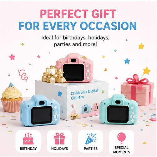 Mini Rechargeable Kids Camera 1080P HD | Digital Photography and Video Toy Camera with 2.0 Inch Color Screen | Portable Lightweight USB Rechargeable Camera for Children | Best Birthday Gift for Boys and Girls Ages 5 to 10 Years Old