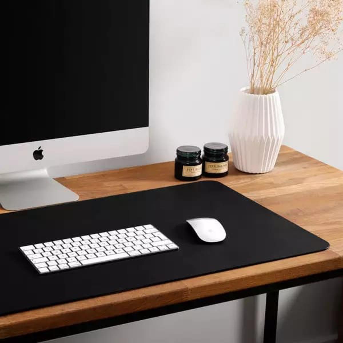 Laptop Matt 12x27 inches Large Mouse pad | Desk Matt, Computer Table Protector Matt | Multi use Synthetic Leather Matt| Large Mousepad