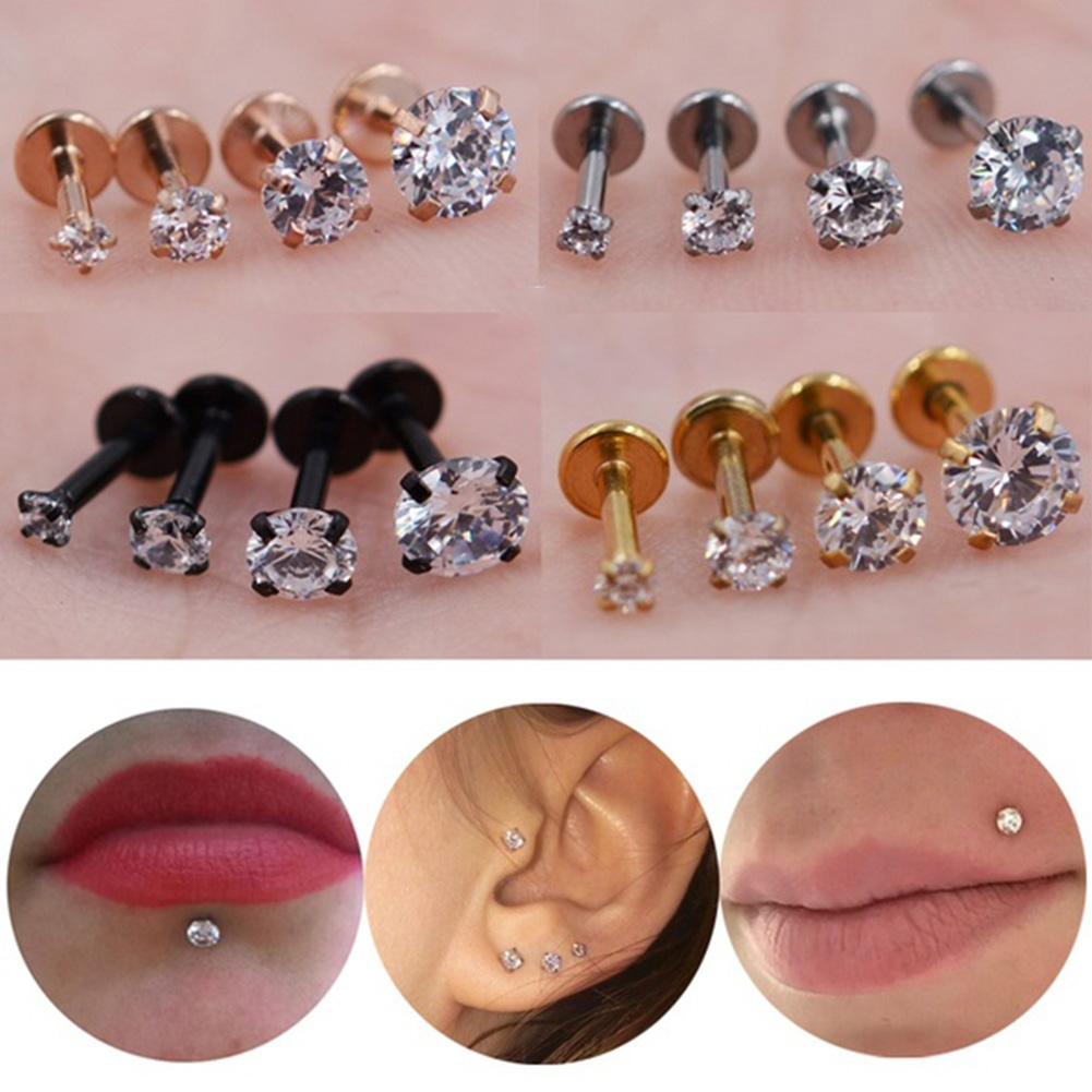 1pc Women Cubic Zirconia Labret Lip Ring Ear Stud Earring Piercing Helix Jewelry Buy Online At Best Prices In Pakistan Daraz Pk