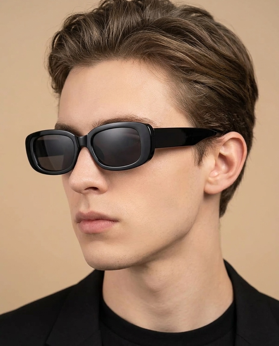 UrbanHive.pk Premium Look Vintage Rectangle Sunglasses For Women & Men - Trendy Square Frame Retro Driving Sun Glasses for Girls & Boys - Unisex Jaguar Cheetah Inspired Eyewear UV400 Shades for Ladies