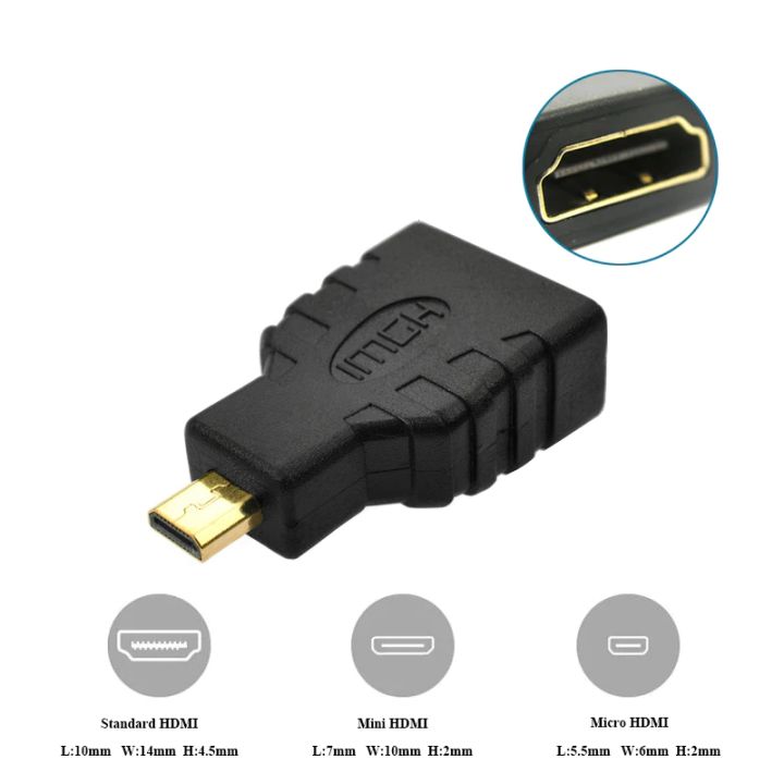 HDMI Micro to HDMI Adapter GoldPlated 1080P Male To Standard Female Cable Daraz.pk