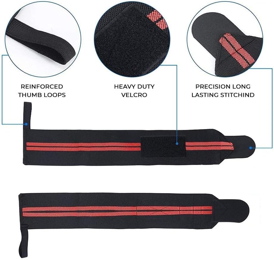 Wrist Wraps with Thumb Loops Weightlifting - Gym Wrist Support, Wrist Straps, Crossfit Wrist Brace, Improve Workout, Avoid Injury Girls Boys Wrist Bands