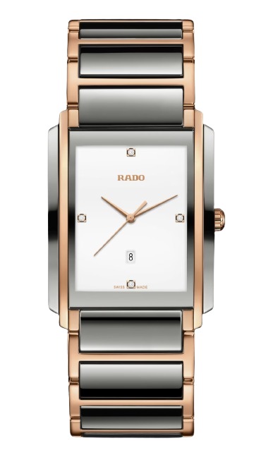 RADO INTEGRAL QUARTZ WHITE DIAL WITH DATE DIAMONDS MEN'S WATCH