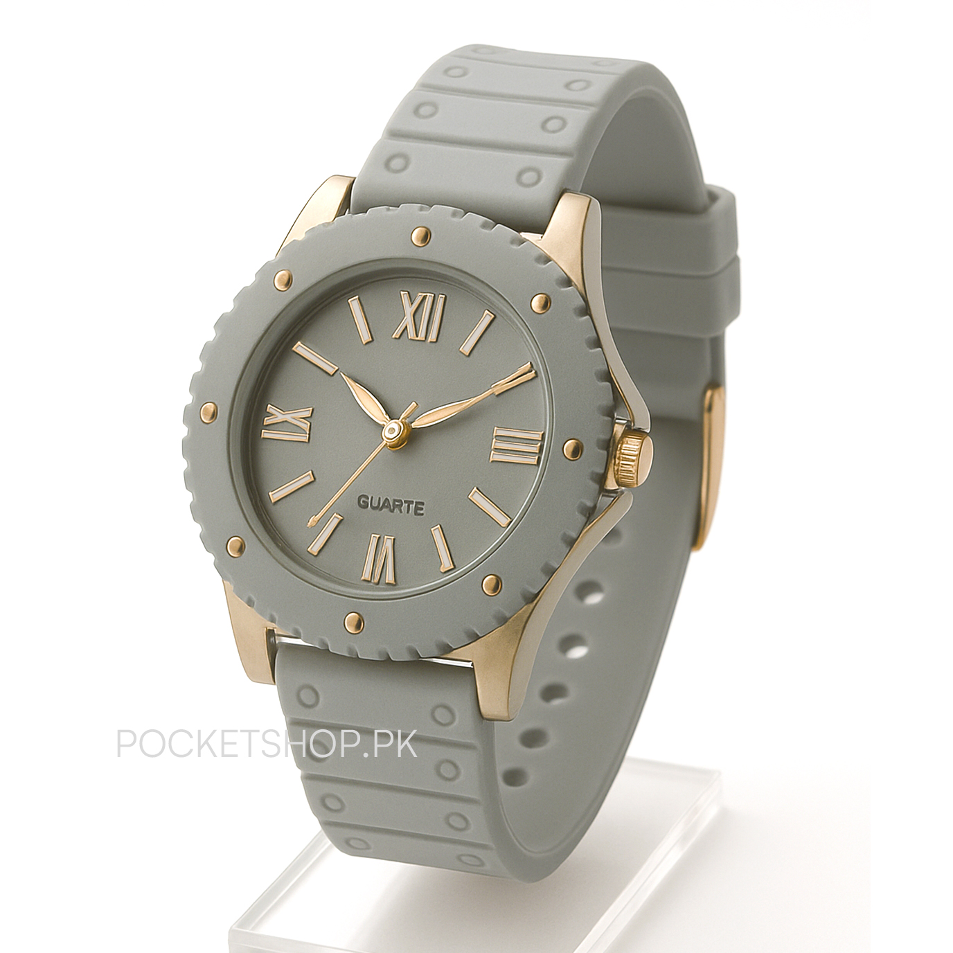 Elegant Sports Style Watch For Girls in Aesthetic Gold Tone Colors / Silicon Strap / Gifts For Women
