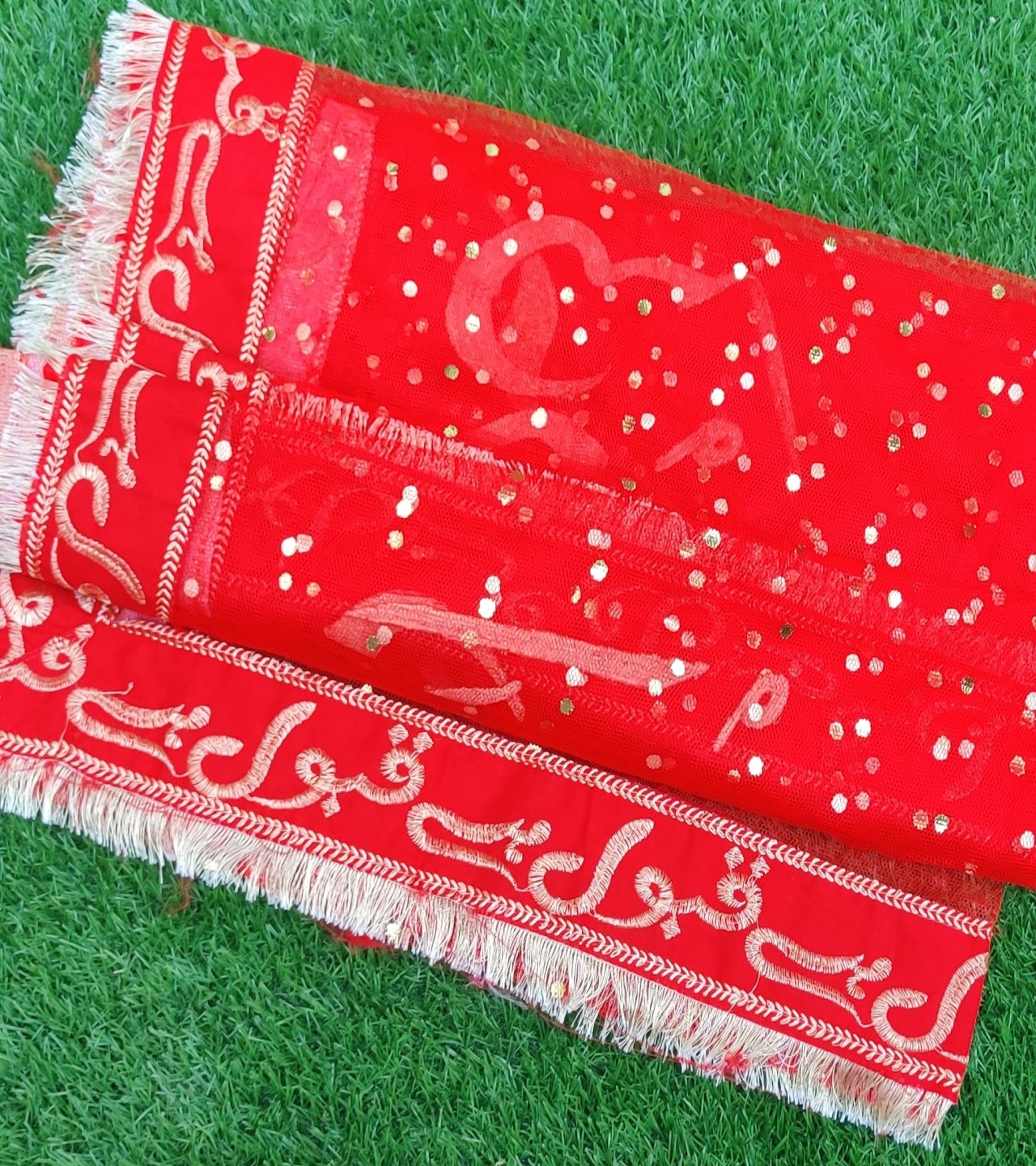 Qabool Hai Embroidered Bridal Net Dupatta – Traditional Wedding & Nikah Dress Accessory for Women | Fancy Lace-Stitched Dupatta for Shadi, Mehndi, Nikah & Gifts