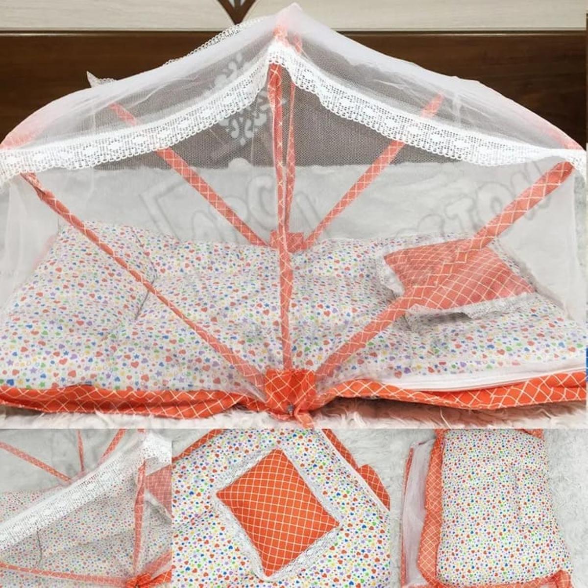 Fancy Baby Sleeping bag with Mosquito net Embroided Frill Crib 0-1 Year Infant Portable Folding Baby Cots Net Infant Sleeping Bag - baby bistar gaddi