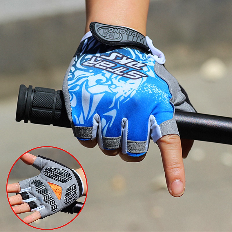 Cycling Gloves Half Finger Breathable Nonslip Shock Absorbing Short