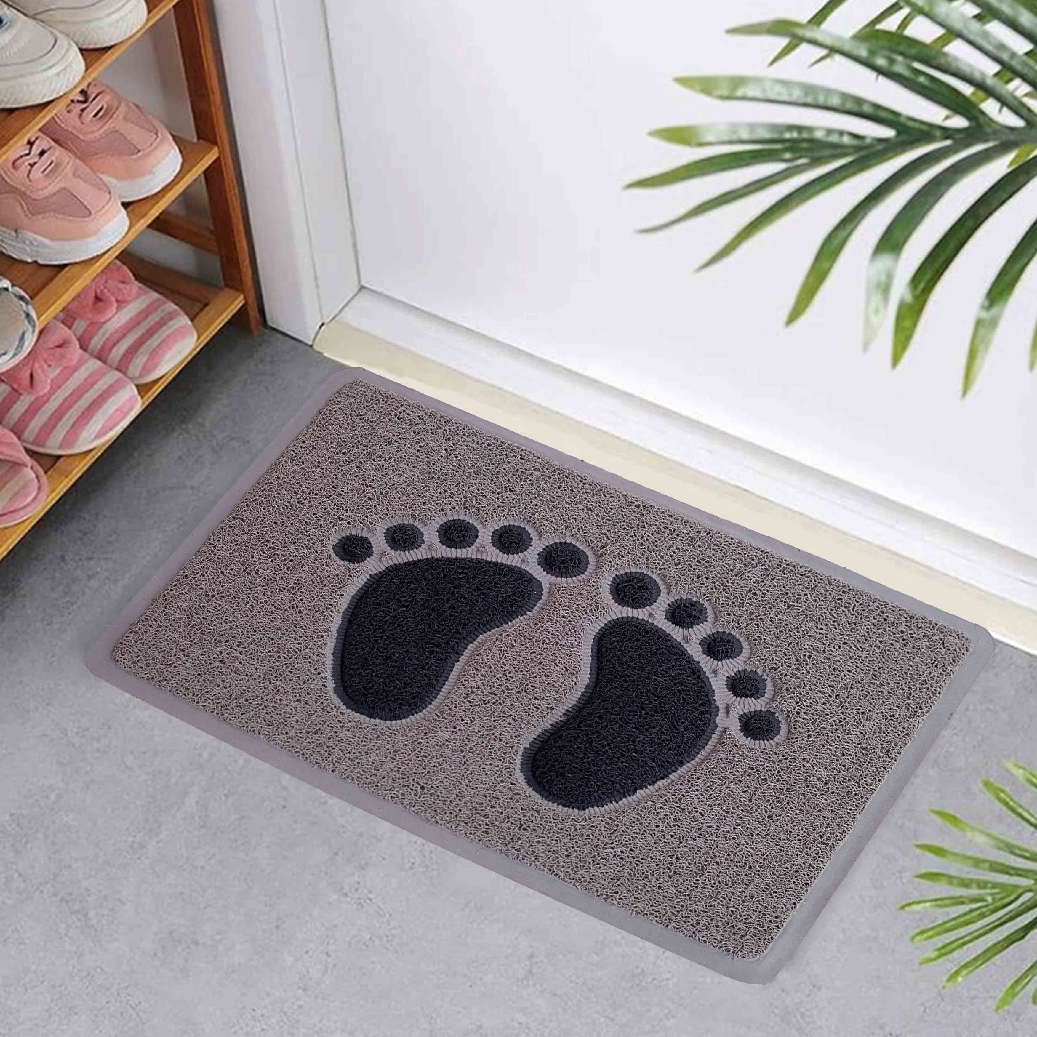 PVC Coil Doormat Foot Design Non Slip Washable Mat