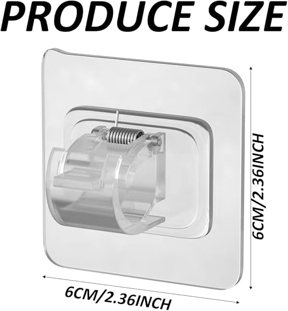 2 Pcs PVC Adhesive Transparent Curtain Rod Hooks – No Nails, No Drilling Required