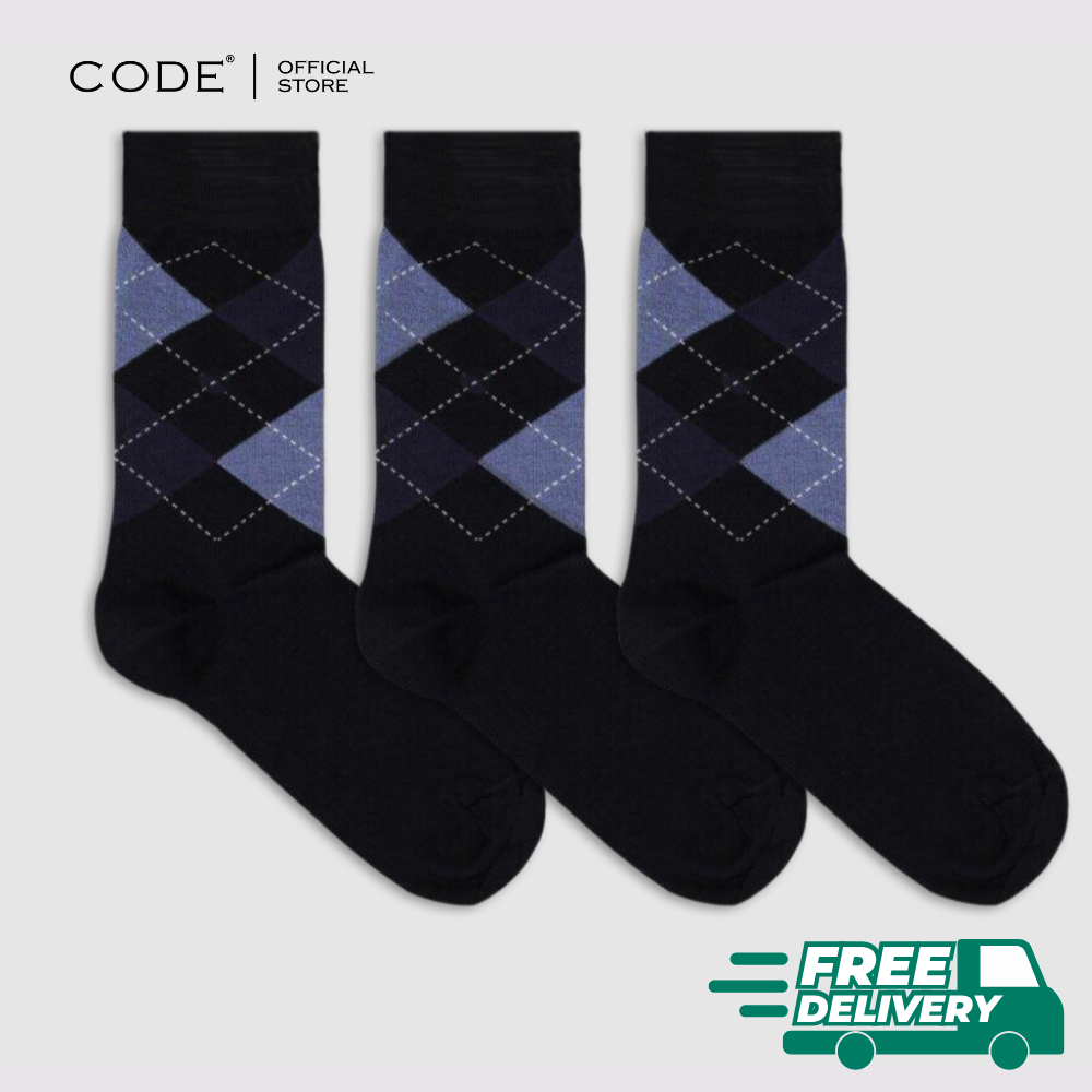 Code 3 Pairs Cotton Classic Socks For Men - Random colors