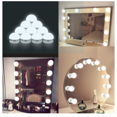 LED Vanity Mirror Lights | 3 Light Mode Led Bulbs for makeup Mirror Stand | 10 Bulbs