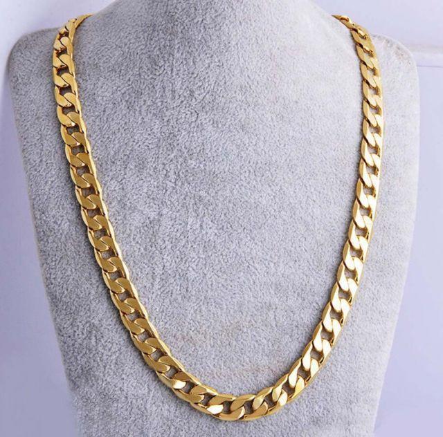Silver/Black/Golden Stainless Steel Italian Thin Cuban Chain For Men/Boys Neck