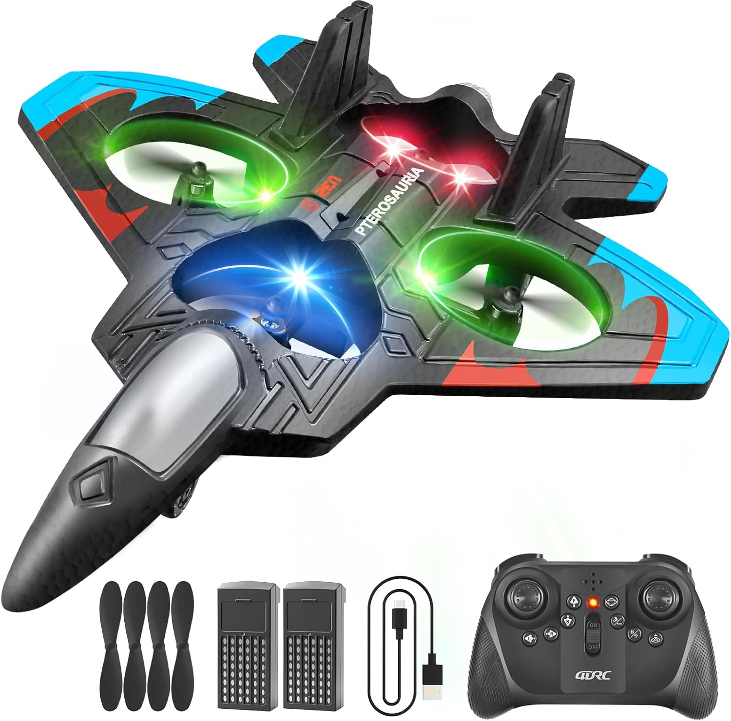 S1 RC Plane for Kids with Gravity Sensor, Crash-Resistant Foam Remote Control Fighter Jet, Rechargeable Electric Aircraft Toy for Boys & Girls, Long Range 300M, Easy to Fly Glider Brand
