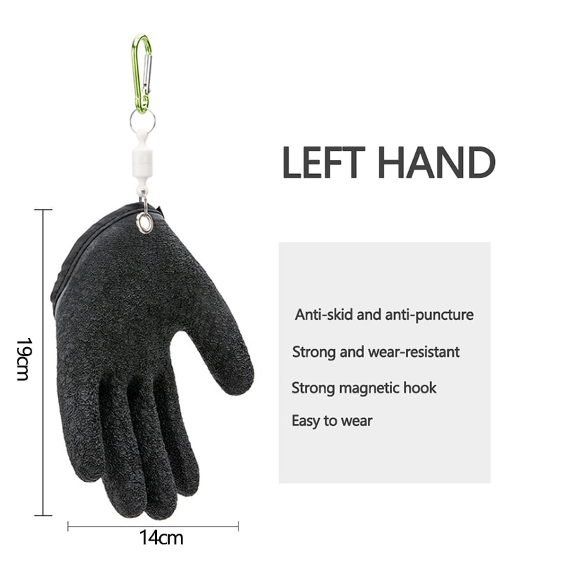 1pc Left Or Right Professional Catch Fish Latex Hunting Gloves Fishing Glove  Antiskid Protect Hand Puncture Scrapes Fisherman