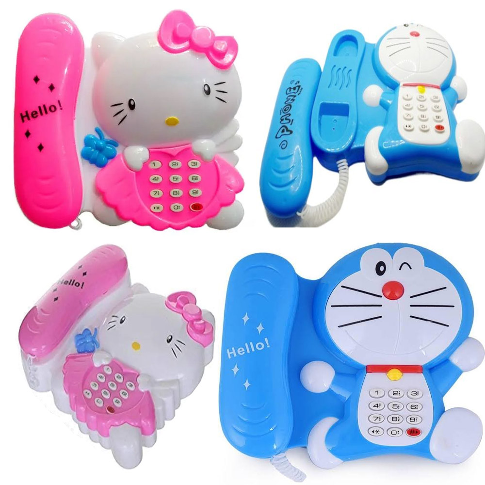 Musical Toys for Kids Hello Kitty Telephone & Doraemon Telephone Toy for Boys and Girls Learning Toys for Kids Doremon Toys Gadgets / Hello Kitty Toy