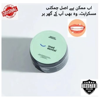 Original Mad Dental Care Teeth Whitening Powder | Dentist-Approved Natural Tooth Powder | Strong White Healthy Teeth | Herbal Oral Care Solution | Fresh Breath Cavity Gum Protection | Safe Daily Use | Pack of 1 / 2
