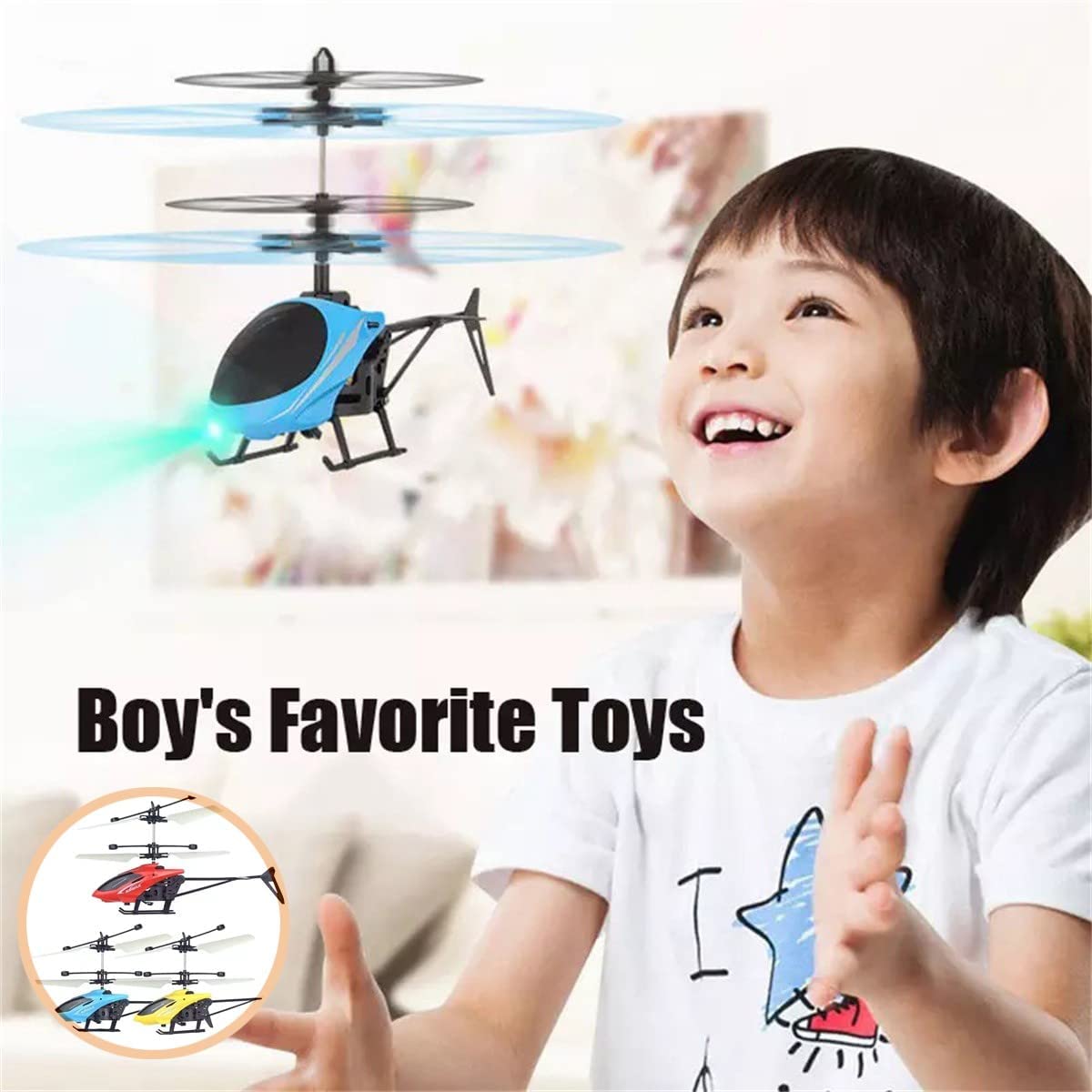 Remote Control Helicopter Cool Electric Airplane Toys for Kids RC Helicopter with LED Toys for Boys and Girls