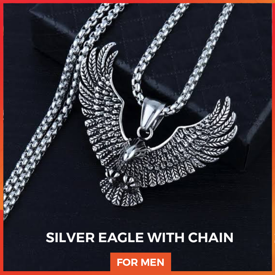 Silver Eagle Locket For Men | Daraz.pk