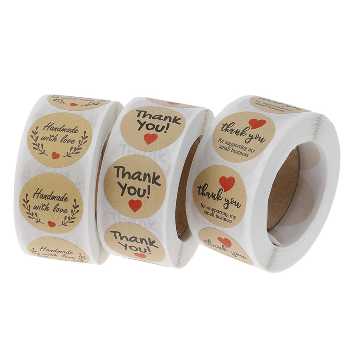 500Pcs/Roll Thank You Stickers Seal Labels Round Paper Label Sticker ...