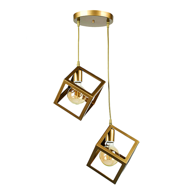 3in1 Base Square Cube Hanging Lamp / 2in1 Base Square Cube Hanging Lamp, Ceiling Lamp, Pendant Lamp, For Home, Office, TV Lounge, Bed Room, Led Light, Led Bulb, Filament Bulb