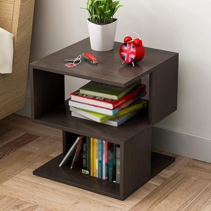 Magic Cube Nighstands 2 Tier Rectangular hollow design Side Table bedroom & office