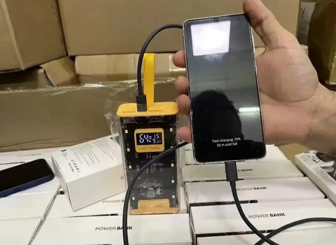 66W Fast Charging Power Bank – 20000 MAH Transparent Digital Display Portable Power Bank with Type-C PD Fast Charge