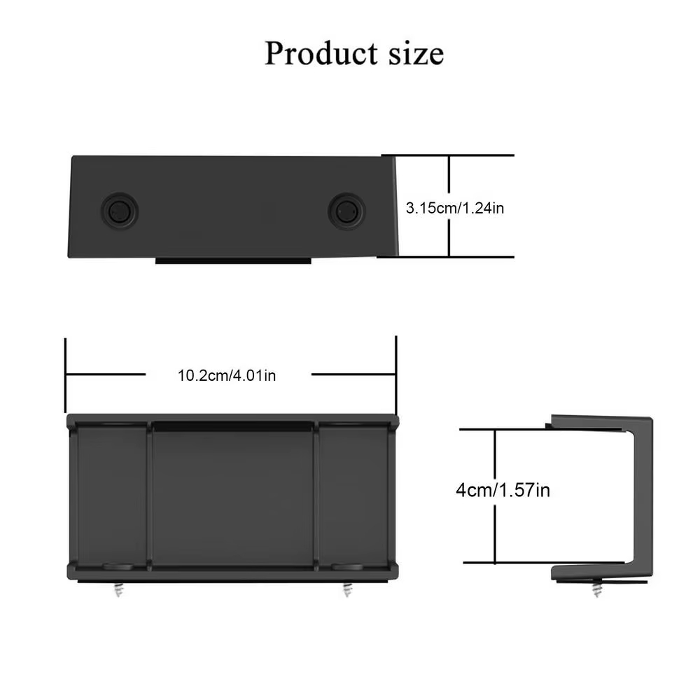 Metal Laptop Mount Under Desk Shelf Holder for Notebooks, Tablets, Cable Boxes, Modems, Smart TV Boxes