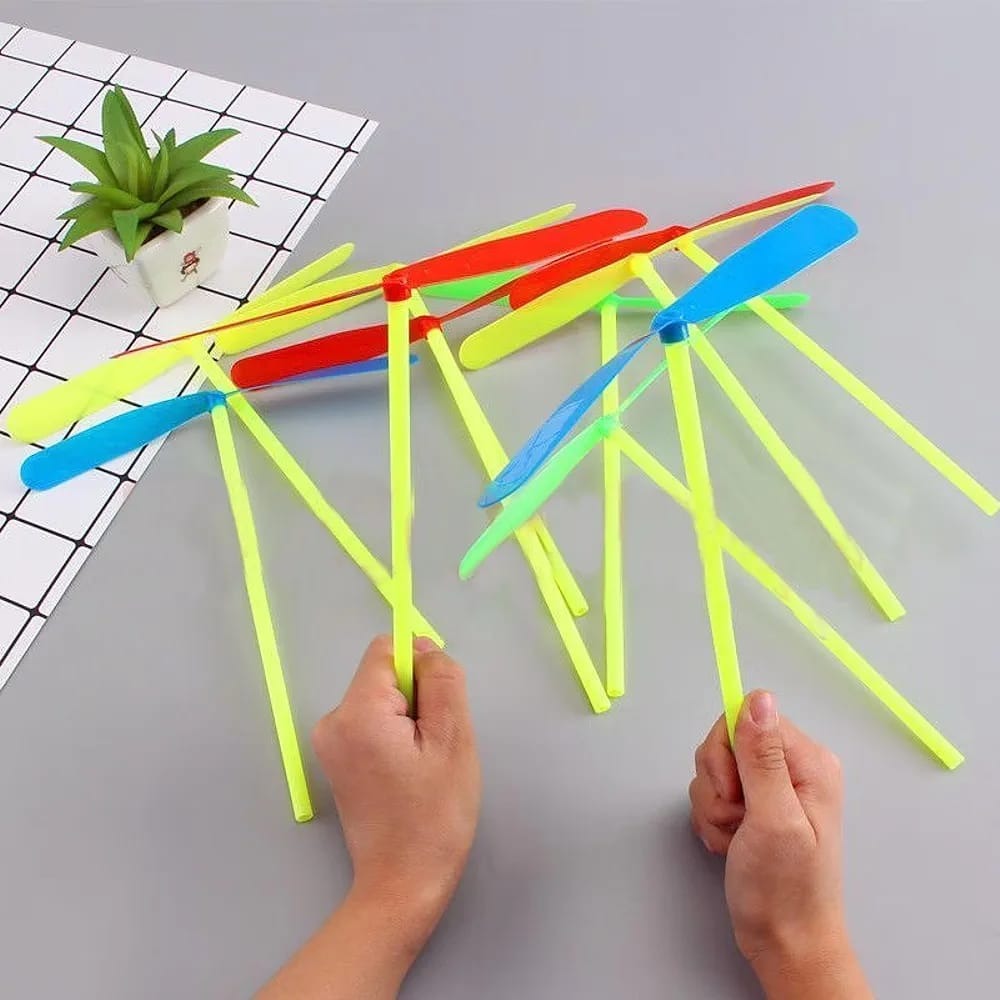10/20/100pcs Novelty Plastic Bamboo Dragonfly Propeller Outdoor Classic Toy Kid Gift Rotating Flying Arrow Multicolor Random Color
