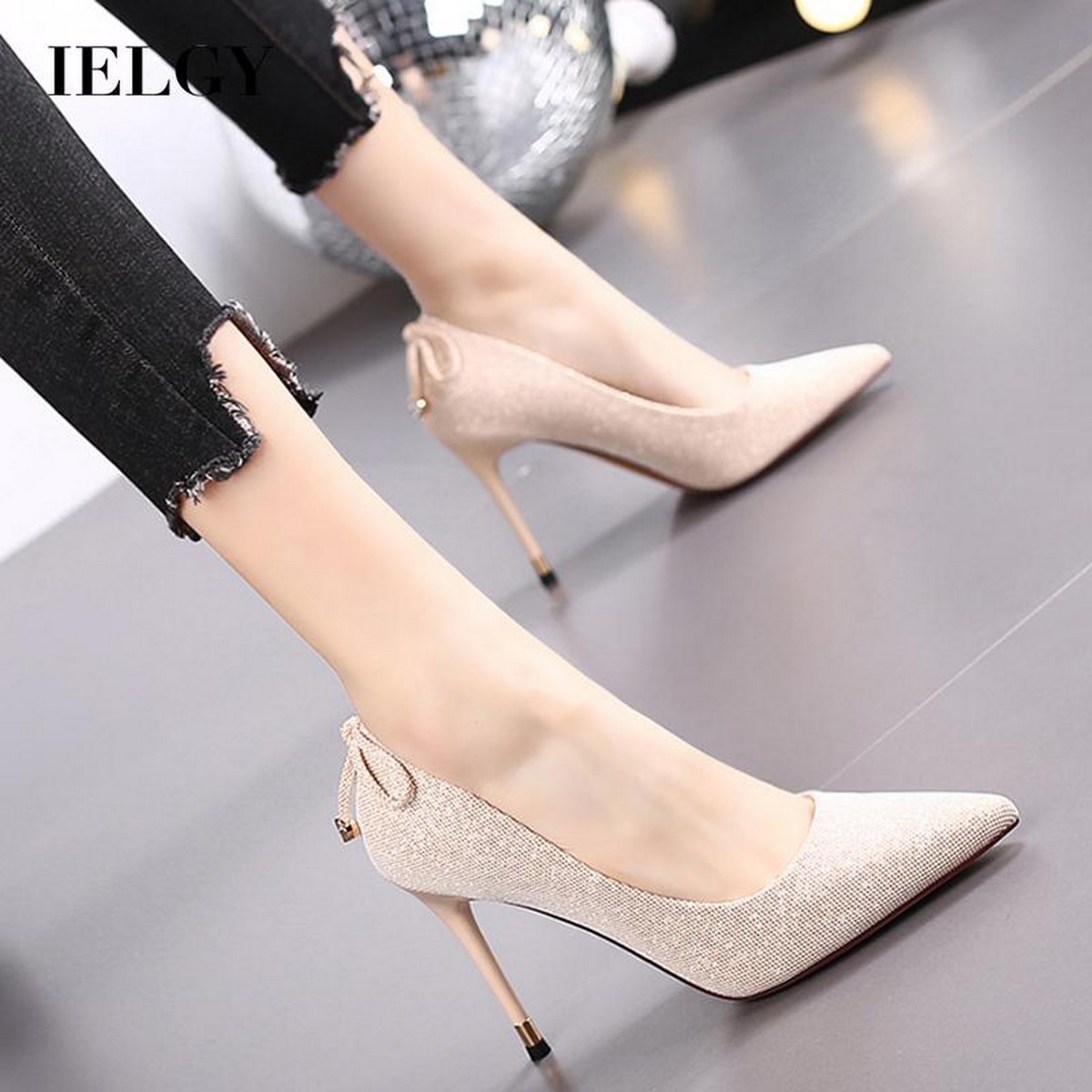 IELGY wedding dress crystal shoes 
