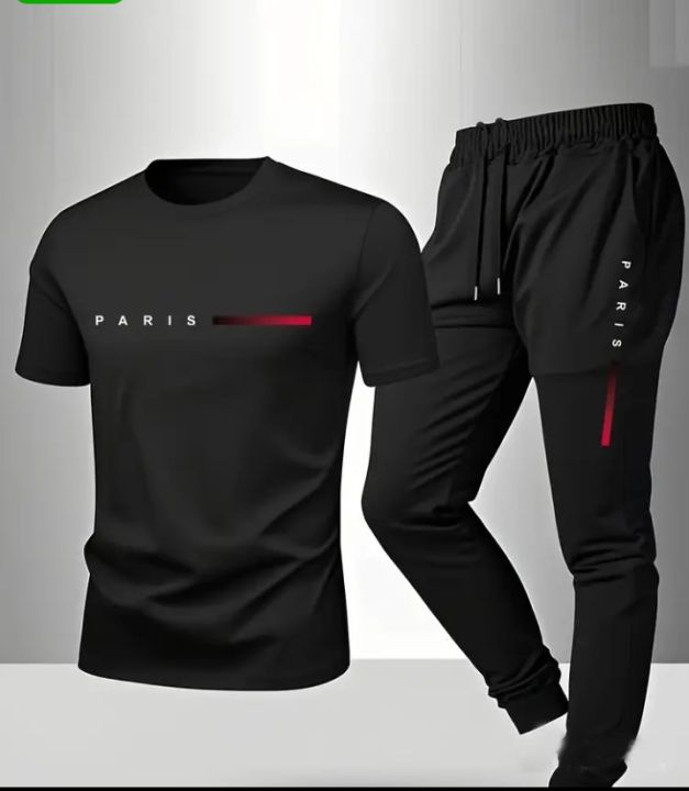 Black NEW TRENDY 🔥 D T F (STRONG & UNBREAKABLE REFLECTOR PRINTED) SUMMER TRACKSUIT FOR MEN _ SOFT AND COMFORTABLE FABRIC SUMMER TRACKSUIT FOR MEN - PREMIUM T SHIRT AND TROUSER SET PRINTED SUMMER TRACKSUIT FOR MEN_TRACKSUIT FOR BOYS. ( MULTIPLE COLORS)