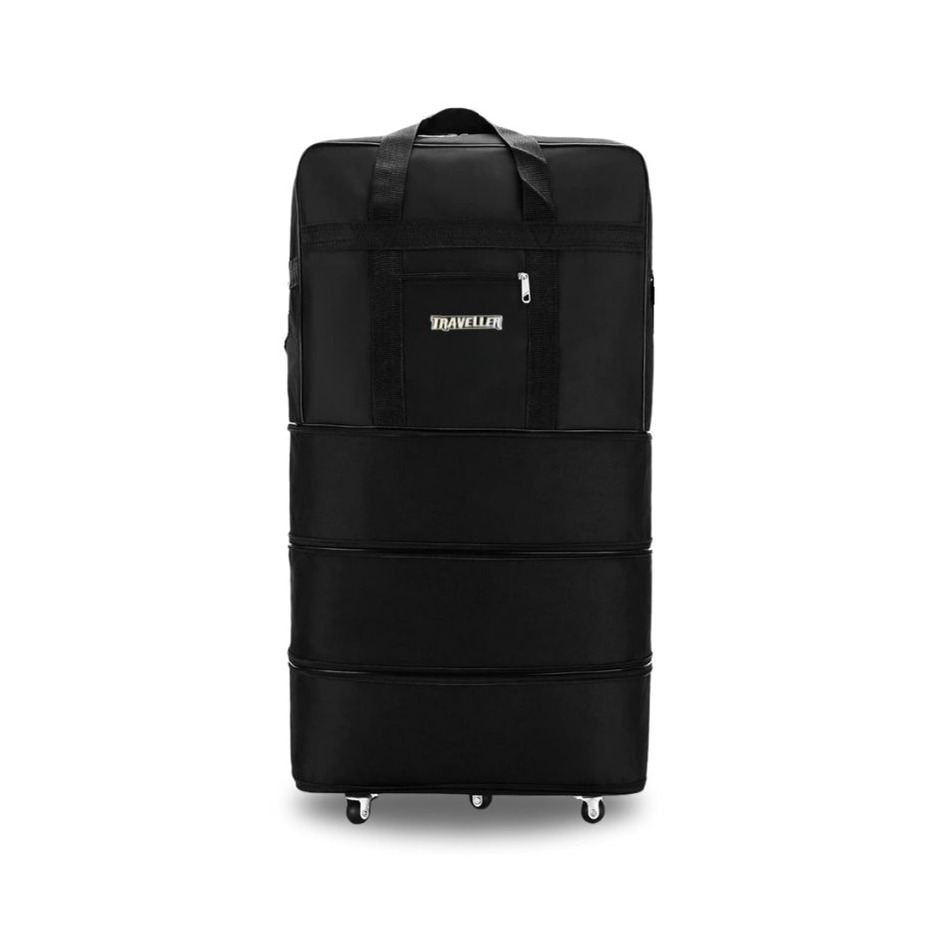 Expandable Suitcase Bag Foldable Rolling Luggage Bag 3 Lays Waterproof Oxford Duffle Bag Suitcase 6 Wheels for Men Women Lightweight Suitcases Travel Duffel Bags (Black)