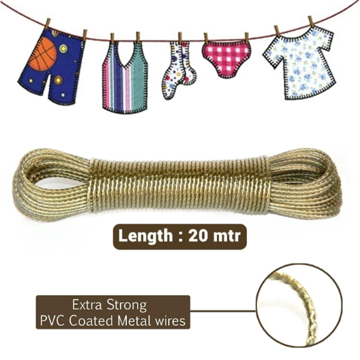 Rope For Clothes 20M Practical Outdoor Portable Steel Core Clothes Line ...