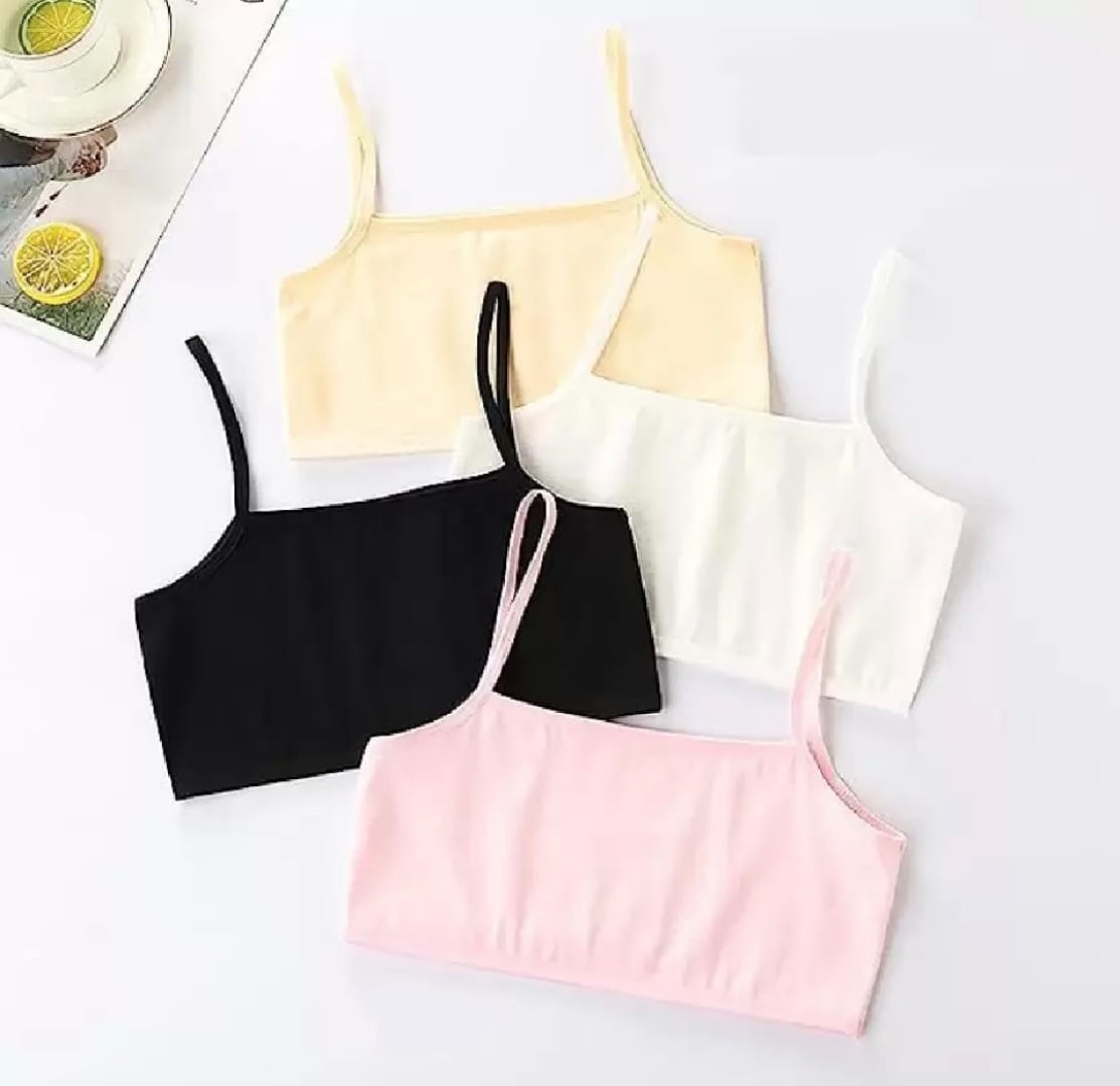 Pack of 2 & 4 Black & Skin Cotton Bra Vest For Girls SADI Bras Adjustable, Stretchable and Non Padded Bra Bra Brief Blouse Brazier Brassier Undergarments