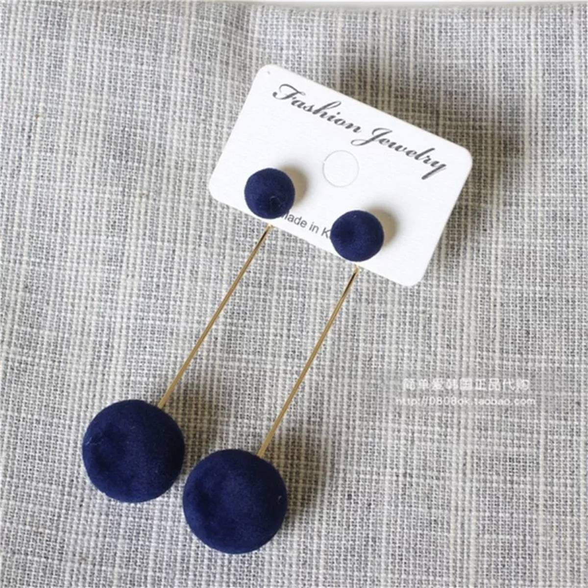 Blue Hair Ball Dangle Earrings For girls 2021 - Trendy Pom Pom Earrings 2021 - Imported earrings Fashion Jewellery