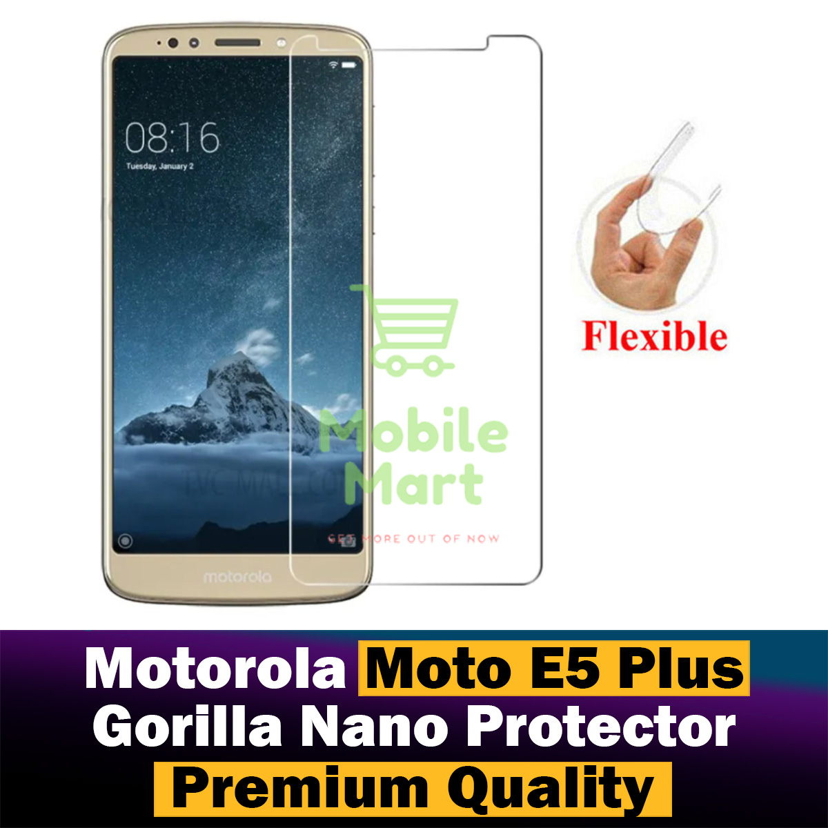 Motorola Moto E5 Plus Unbreakable Gorilla Flexible Nano Glass